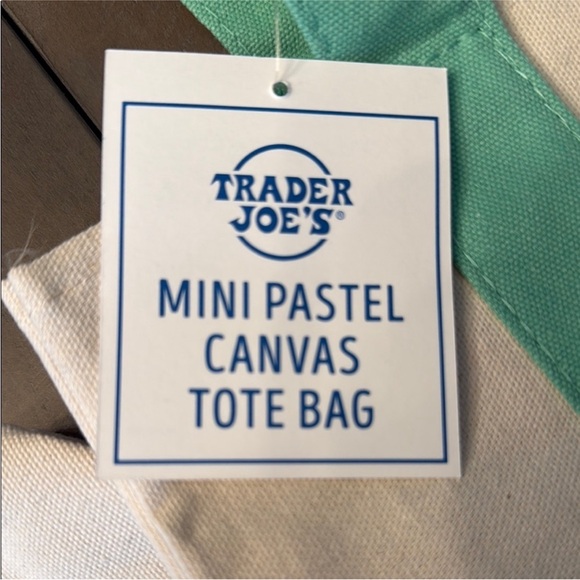 Trader Joe's Pastel Mini Canvas Tote Bags (all 4) - Picture 4 of 4
